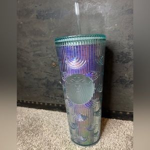 NEW Starbucks 2022 Mermaid Scales Tail Iridescent Venti Tumbler 24oz